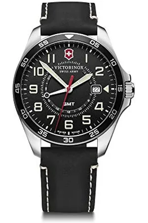 Victorinox FieldForce GMT Męski zegarek na rękę analogowy, kwarcowy, hermetyczny do 100 m, Ø Pudełko 42 mm, pasek 21 mm, 67 g, czarny, , ciągnąć