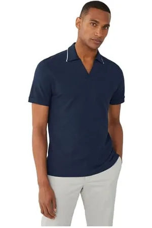 Hackett Męskie krótkie polo w paski, niebieskie (granatowe), L, , L