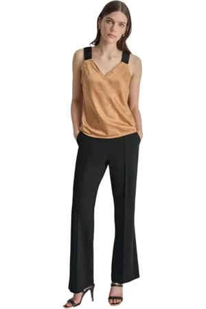 DKNY Damska bluza z krótkim rękawem, z paskiem w kształcie litery V, rozmiar M, , M