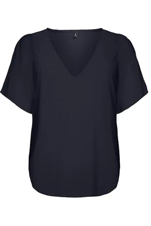 ONLY ONLALMA Life Poly S/S dekolt w serek top solidny, , XS