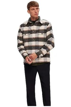 SELECTED Męski Shacket w kratkę, , M