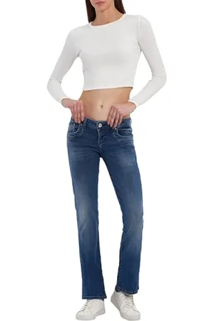 LTB Jeans Valerie damskie buty typu bootcut fit z niską talią i zamkiem błyskawicznym w kolorze niebieskim z mieszanki bawełny - rozmiar W27L30, , 27W / 30L