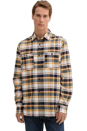 TOM TAILOR Męska koszula Comfort Fit w kratę, , XXL
