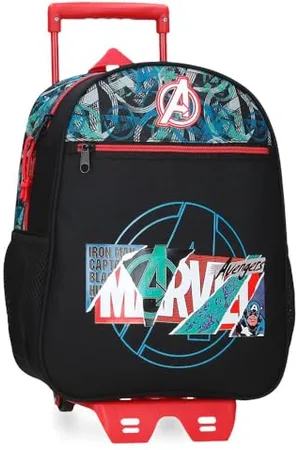 Marvel Joumma Shield Plecak szkolny z wózkiem Czarny 27x33x11 cm Poliester 9,8 l, , plecak szkolny na kółkach