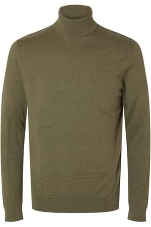 SELECTED Męski sweter z długim rękawem golf, , M