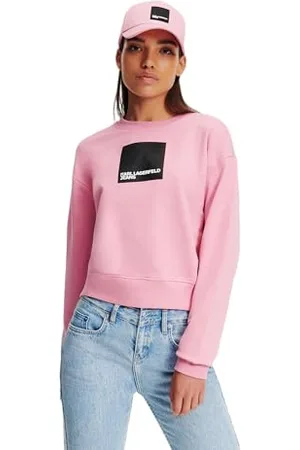 Karl Lagerfeld REGULAR FIT BLUZA Z LOGO, FIOLETOWA, L