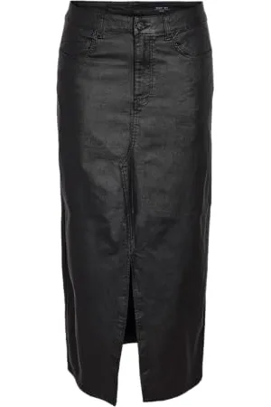 Noisy May Nmkath Nw Slit Long Skirt Coated Bl Noos, , XS