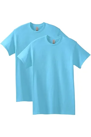 Gildan Koszulka unisex dla dorosłych z grubej bawełny, styl G5000, wielopak, Sky (2-pak), XL