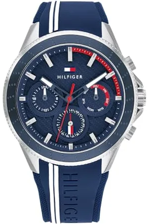 Tommy Hilfiger Analogowy wielofunkcyjny zegarek kwarcowy dla mężczyzn z niebieską silikonową bransoletką - 1791859, , Pasek.