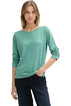 TOM TAILOR Damska bluza z marszczonym rękawem, , S
