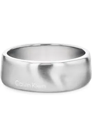 Calvin Klein Męski pierścionek z kolekcji CK METALLIC WAVES ze stali nierdzewnej - 35100037H, Stal nierdzewna, Bez kamieni szlachetnych