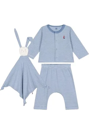Petit Bateau Unisex Baby 3-częściowy zestaw z długim rękawem, , 12 miesięcy