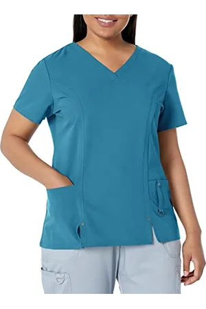 Dickies Xtreme Stretch damski top z dekoltem w serek, 82851, Niebieskozielony, XXS