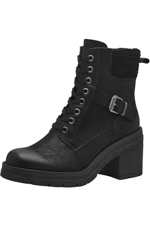 Marco Tozzi Damskie buty Bootie Laced 2-25287-43, modne kozaki, czarne, 38 EU, , 38 EU