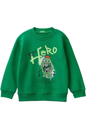 Benetton MAGLIA G/C M/L 3FWYG10FN Bluza z kapturem, Verde, , L