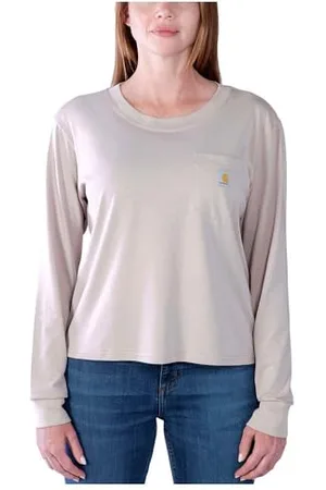 Carhartt Damska koszulka z długim rękawem Lightweight L/S Pocket, kolor: Mink, rozmiar: M, , M