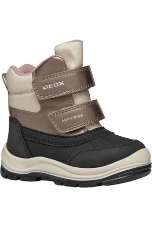 Geox Baby FLANFIL Girl B ABX Snow Boot, czarny/DK beżowy, 2 UK dziecko, , 2 UK Child