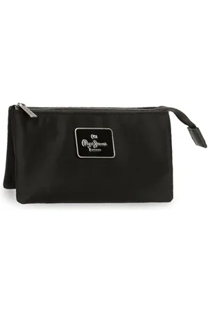 Pepe Jeans Christine Trzykomorowa kosmetyczka czarna 17,5 x 9,5 x 2 cm poliester z detalami ze sztucznej skóry by Joumma Bags, , Talla única, neseser trójkomorowy