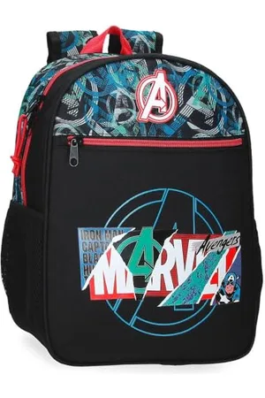 Marvel Joumma Shield Plecak szkolny adaptacyjny do wózka Czarny 27x33x11 cm Poliester 9,8L, , Plecak szkolny z możliwością dostosowania do wózka