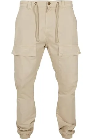 Urban classics Klasyczne spodnie męskie z przodu typu cargo do joggingu, , XXL