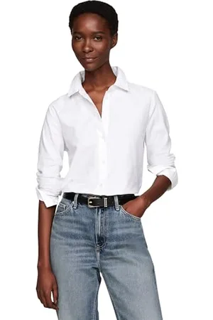 Tommy Hilfiger Damska koszula Oxford Cotton Regular WW0WW44230 L/S Shirt, Th Optic White, 36, , 62