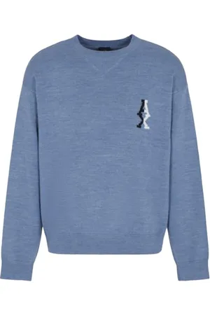 Armani Exchange Męski sweter The Grid, Sustainable, żakardowe logo, , XXL