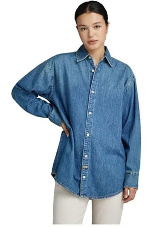 G-Star Luźny denim koszula bez kieszeni, długi rękaw, , S