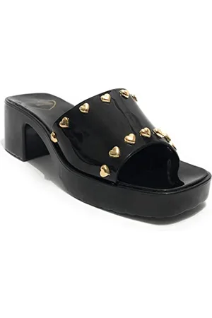 Moschino Damskie Ja28266g0gi51000 muszle na obcasie, czarne, 40 EU, , 40 EU