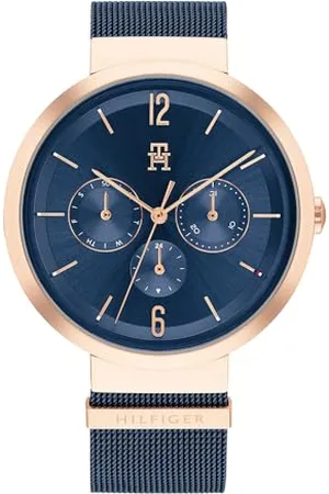 Tommy Hilfiger Damski analogowy zegarek kwarcowy z paskiem ze stali nierdzewnej 1782541, granatowy