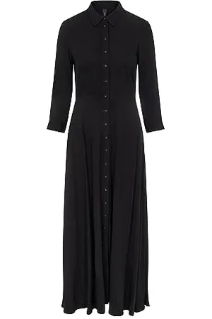 Y.A.S Damska sukienka savanna Long Shirt Dress S. Noos, czarny, L