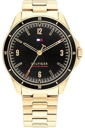 Tommy Hilfiger Analogowy zegarek kwarcowy dla mężczyzn z bransoletką ze stali nierdzewnej w kolorze złotym - 1791903, , Jeden rozmiar, 1791903-AMZUK