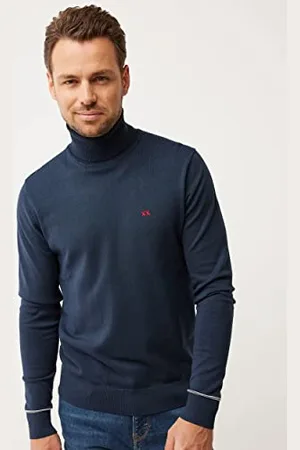 Mexx Męski sweter z golfem, granatowy, L (DE)