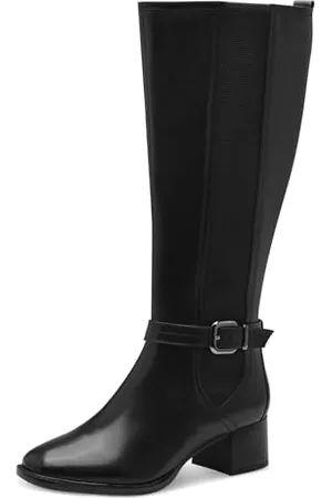 Tamaris COMFORT damskie wysokie kozaki z obcasem z zamkiem błyskawicznym, eleganckie, , 37 EU szeroki
