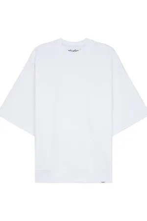 Seidensticker Studio Bluza z okrągłym dekoltem, oversize, łatwa do prasowania, okrągły dekolt, krótki rękaw, uniseks, 100% bawełna, , L