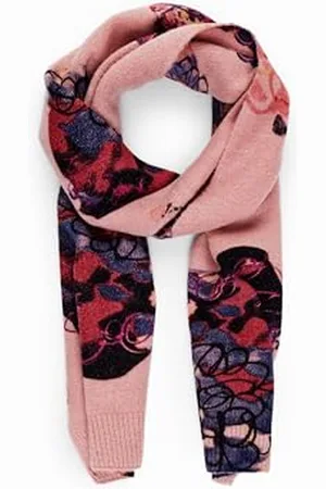 Desigual SCARF_FLOWER SCRIB, 3044 ROSA GLAMOUR, U, , jeden rozmiar