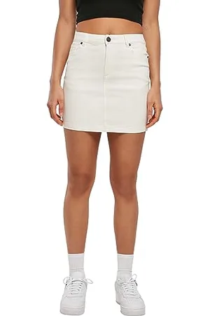 Urban classics Damska spódnica z bawełny organicznej, krótka spódnica dżinsowa dla kobiet, organiczny stretch denim mini spódnica, dostępna w 4 kolorach, rozmiary 26-34, , 30