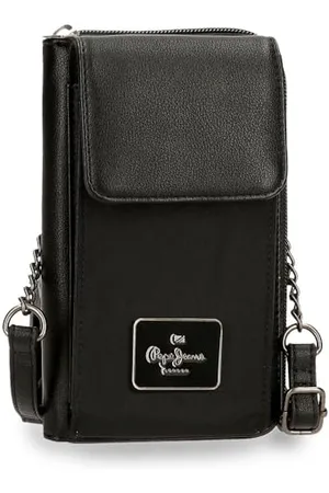 Pepe Jeans Christine Torba na ramię Mała Czarna 11x20x4 cm Poliester z Detalami ze Sztucznej Skóry by Joumma Bags, , Talla única, Mała torba na ramię