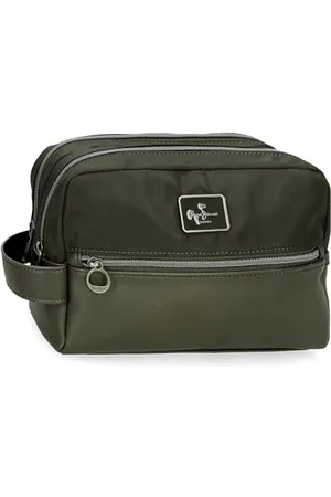 Pepe Jeans Christine Regulowana kosmetyczka zielona 26x16x12 cm Poliester ze szczegółami ze sztucznej skóry by Joumma Bags, , Talla única, dopasowująca się kosmetyczka