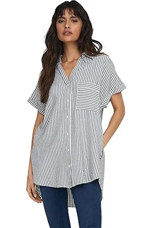 ONLY Damska koszulka ONLFENNA S/S Loose Shirt WVN NOOS Bluza, , S, , S