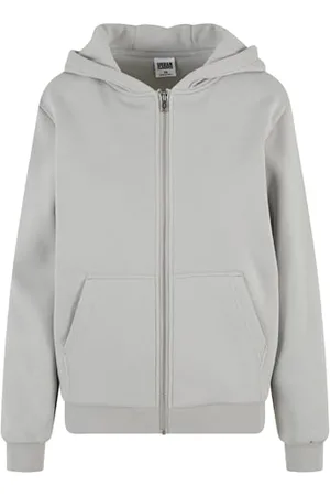 Urban classics Damska bluza z kapturem, puszysta bluza z kapturem, z zamkiem błyskawicznym, luźny krój, , XXL