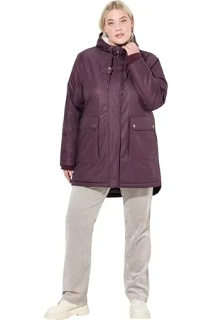 Ulla Popken Damska kurtka pikowana, duże rozmiary, plus size, funkcyjna, wodoodporna, polarowa, , 54