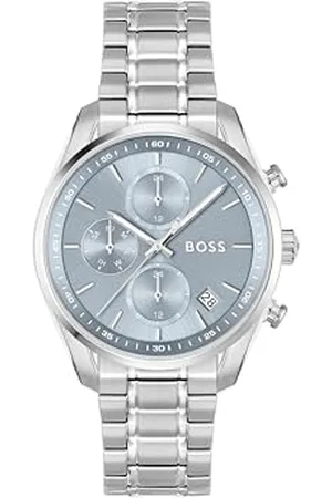 HUGO BOSS Analogowy wielofunkcyjny zegarek kwarcowy dla kobiet Grand Tour kolekcja damska ze srebrną bransoletką ze stali nierdzewnej - 1502767