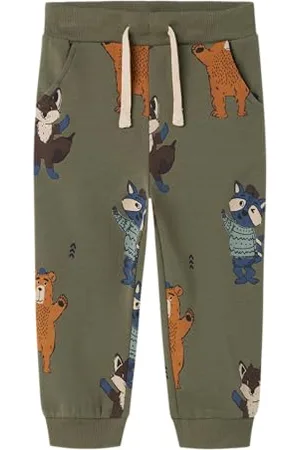 NAME IT Nmmolander Nreg Sweat Pant Bru spodnie dresowe dla chłopców, , 86