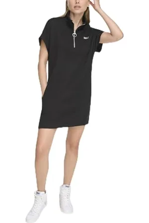 DKNY Damska metaliczna sukienka z logo Bubble, , XS