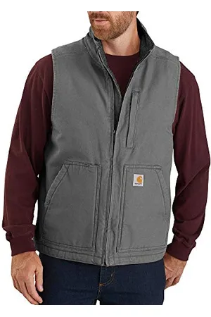 Carhartt Męska kamizelka Sherpa z podszewką z kłódki pod szyją robocza użytkowa odzież wierzchnia, żwir, XL