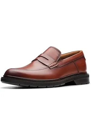 Clarks Burchill Penny, Mokasyna Płaski Męski, Skóra Jasnobrązowy, 41 EU, Jasnobrązowa skóra, 41W