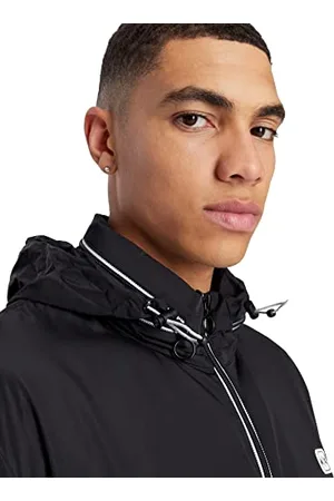 Armani Exchange Męska bluza z kapturem Hidden Hoodie, dwie kieszenie z zamkiem błyskawicznym na przodzie, gumowa naszywka z logo Windbreaker, , L