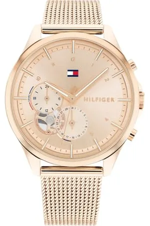 Tommy Hilfiger THW damski analogowy zegarek kwarcowy ze złotym paskiem 1782486, Goździk złoty, bransoletka