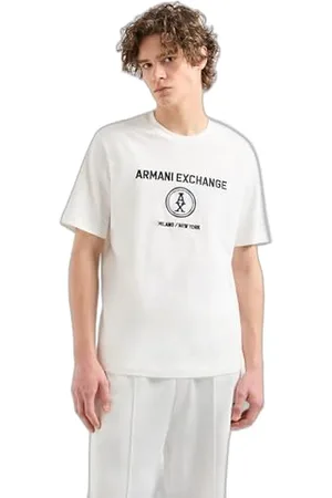 Armani Exchange Męska koszulka z logo Stacked Ax z okrągłym krojem Regular Fit Tee, , M