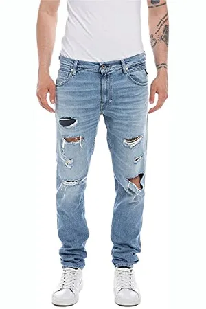 Replay Męskie dżinsy Mickym Slim-Fit z komfortowego denimu, , 31W / 30L